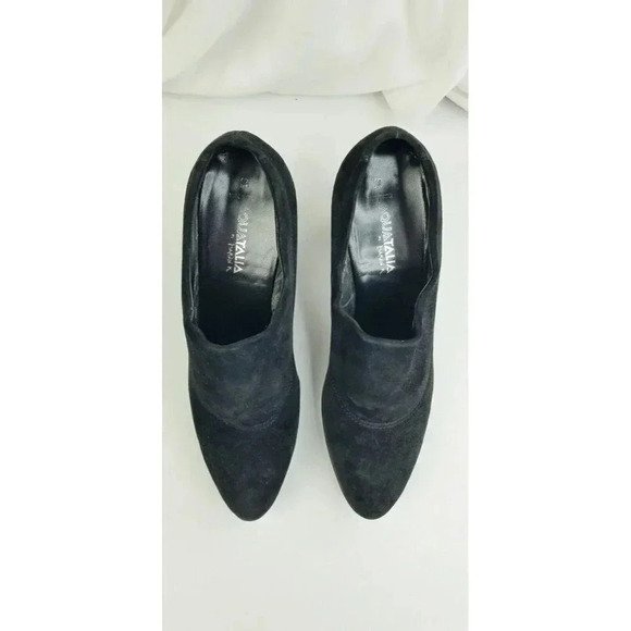 AQUATALIA Size 9.5 Women's Rosetta Black Suede Slip On Point Toe Heeled Bootie - Picture 5 of 13